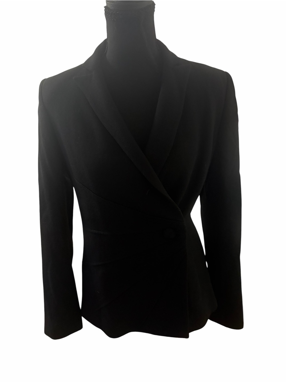 Santorelli Black Tailored Single-Button Blazer